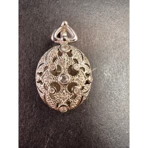 Vintage sterling silver poison locket Maltese cross pendant